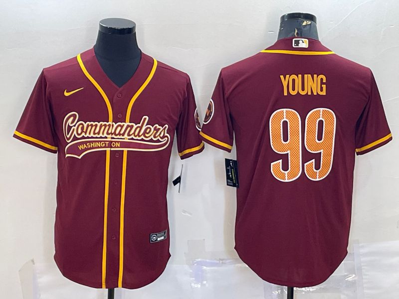 Men Washington Commanders #99 Young Red 2022 Nike Co branded NFL Jerseys->washington redskins->NFL Jersey